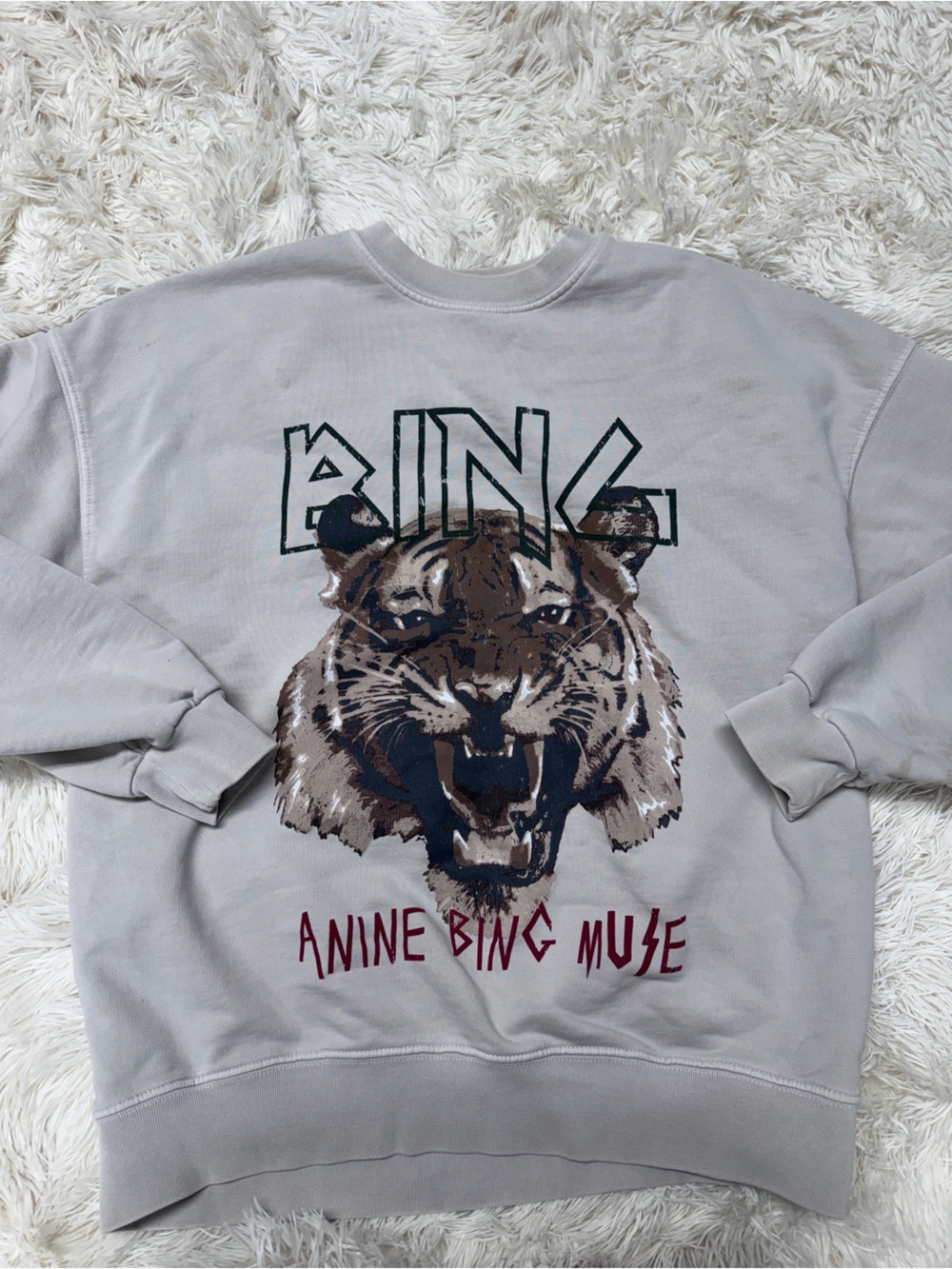 Anime Bing Cotton Tiger Pullover Sweatshirt – Women’s Large, Cream - Picture 3 of 7